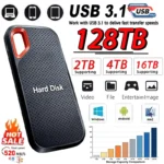 Durable High-Speed 1TB/2TB Portable SSD USB 3.1 Type-C External Solid State Drive for Laptop, Phone & MAC - Fast Data Transfer