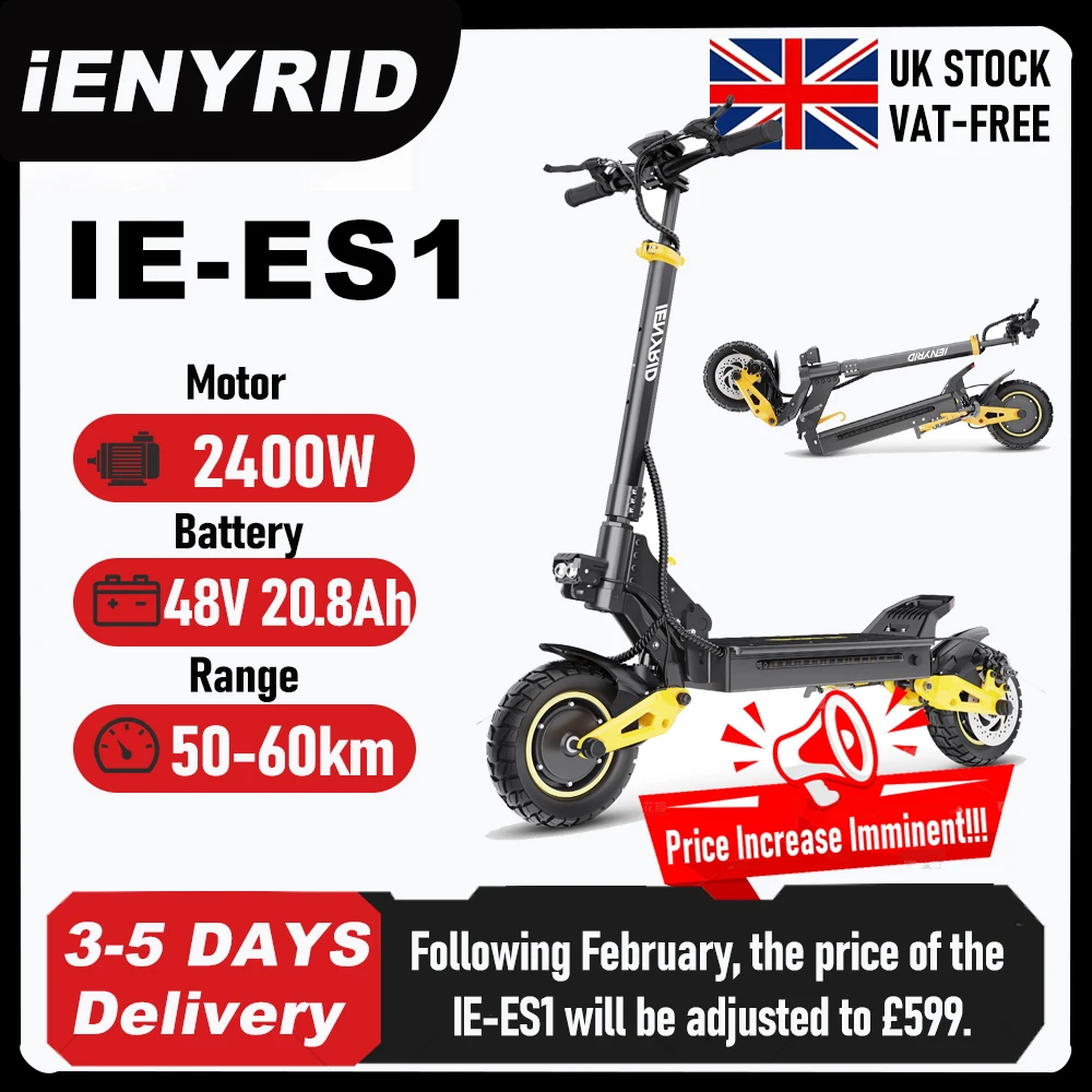 kf-Se204aeb72ec24b52bc404c6fec39bad6g IENYRID IE-ES1 Electric Scooter Foldable 2400W Dual Motor 48V20.8Ah Lithium Battery E-Scooter Scooters 10-inch Tires E-Scooter - Image 1