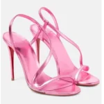 Black one-piece high-heeled shoes for women's new summer sexy snake shaped open toe comfortable slim heel high-heeled sandals