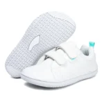 Kids Barefoot Shoes Boys Girls Wide Toe Minimalist Fashion Sneakers Lightweight Hook Loop Artificial Leather Walking Flats