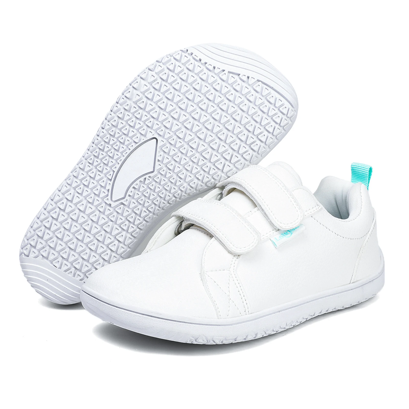 kf-Se6cddbdc60f24c10843ebb5cdd16997dw Kids Barefoot Shoes Boys Girls Wide Toe Minimalist Fashion Sneakers Lightweight Hook Loop Artificial Leather Walking Flats - Image 1