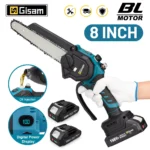 Gisam 8 Inch Brushless Chain Saw Cordless Electric Saw Woodworking Garden Pruning Chainsaw Power Tool For Makita 18V Battery Pin
