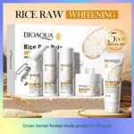 5PCS Rice Puree Rejuvenating And Moisturizing Whitening Firming Anti-aging Beauty Facial Serum Cream Toner Lotion Skincare Set