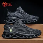 YRZL Men Sports Running Black Jogging Shoes Casual Sneakers Outdoor Breathable Mesh Women Light Shock-absorption Sneakers Men