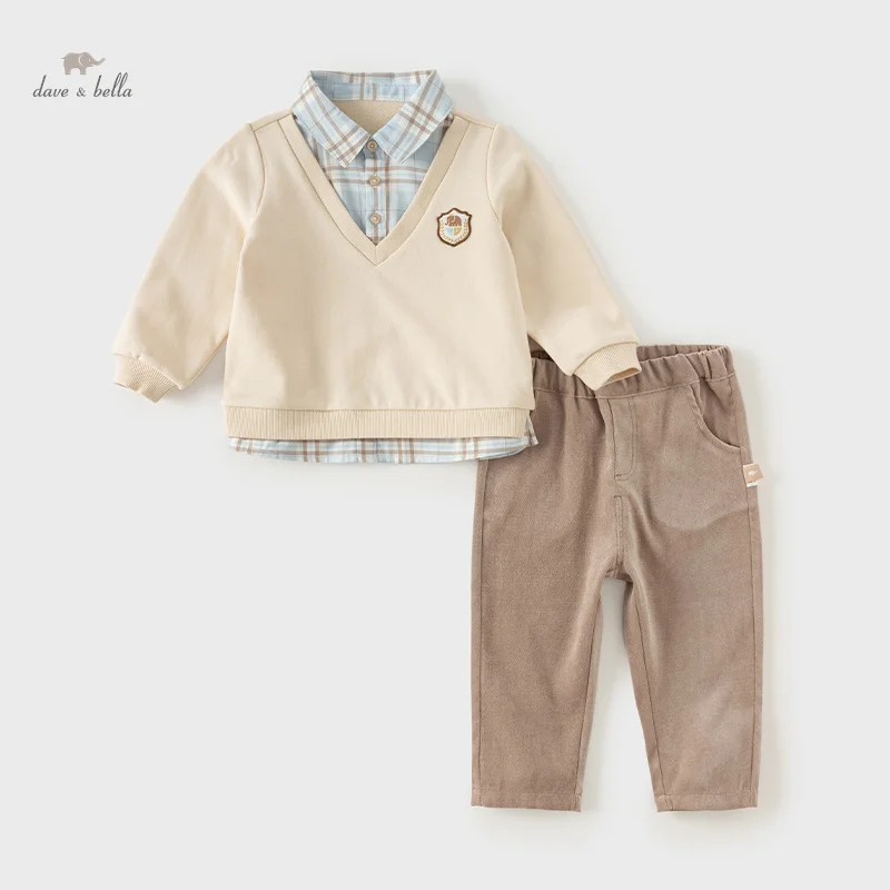 kf-Seda516117b9c41139e1616e68b528fd61 Dave Bella Children Autumn Fashion Baby Boys Clothes Cotton Pullover+Pant 2Pcs/Sets Toddler Casual Costume Tracksuits DB3242015 - Image 1