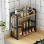 1pc 2-Tier Metal Countertop Shelf - Space Saving Organizer for Coffee, Mugs & Condiments, Rustproof Kitchen Rack