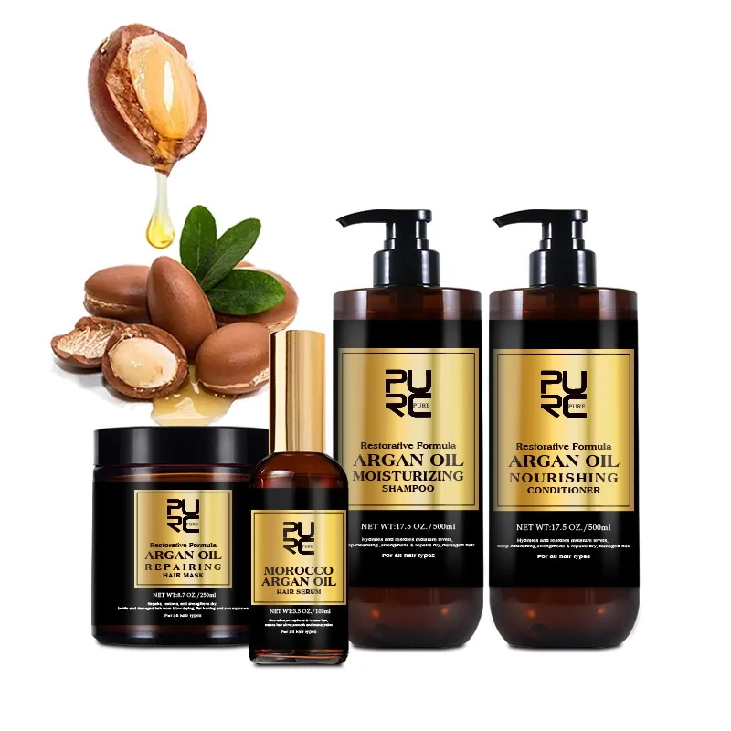 kf-Sf60da1052f044dd39b085835ea4f922ez Morocco Argan Oil Shampoo Conditioner Hair Mask Treatment Deep Repairing Damage Dry Scalp Cleaning PURC Hair Care 500ML Shampoos - Image 1