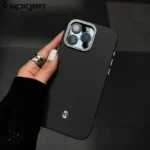 Spigen Carbon Fiber Magnetic Case For iPhone 17 Pro Max 16 15 14 13 Enzo Aramid T For Magsafe Wireless Charging Leather Cover