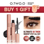 O.TWO.O Eyelash Mascara Waterproof Lengthens Eyelashes Extension Black 5D Silk Fiber Mascara Curl Thick Volume Mascara Makeup