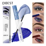QIBEST Double Head Diamond Glitter Mascara Lasting Colored Mascara Eyelashes Pink Blue Green Red Brown Voluminous Mascara Rimel