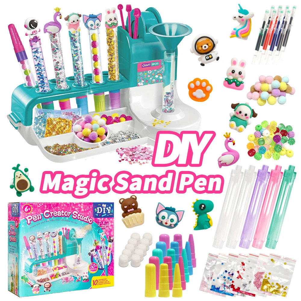kf-S022f5e09899b48589ce98feba60e37d34 New Magic Sand Pen DIY Craft Set for Kids | STEM Educational Toy & Parent-Child Interactive Gift Box - Image 1