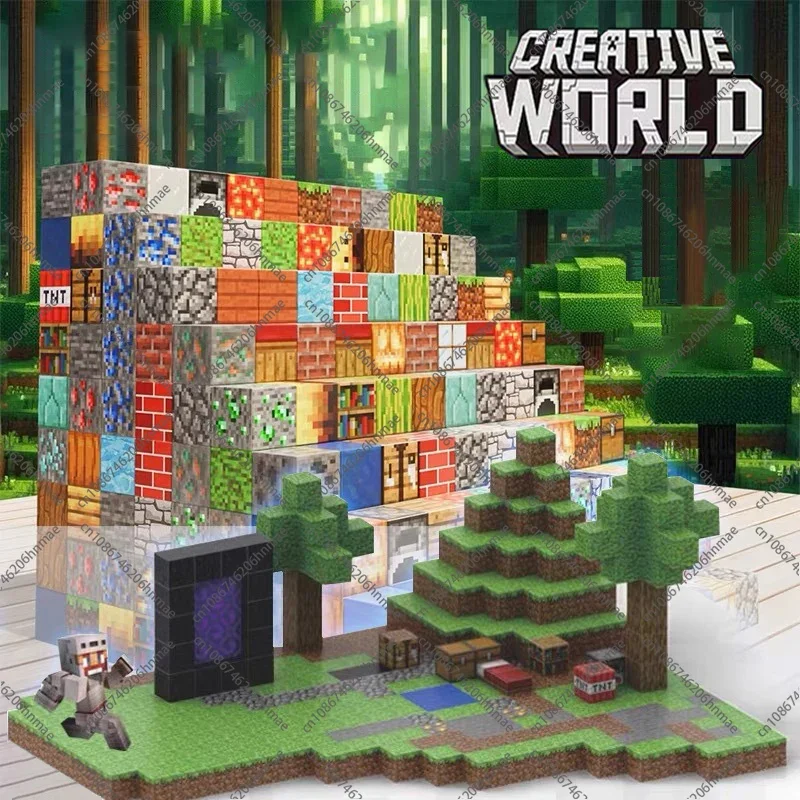 kf-S089483d01a5b44908a7bed04eaa7cfc0R Magnetic Building Blocks Mine World Montessori Educational STEM Sensory Toy for Magnet Cube Kids Boys Girls Ages 3+ DIY Toy Gift - Image 1