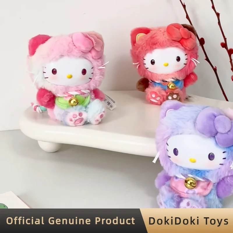 kf-S653b25d5c65f4d55a93b356902bd62435 Genuine Sanrio Hellokitty Lucky Cat Blessing Blind Box Cute Vinyl Plush Pendant Collectible Trendy Toy Keychain Gift For Girls - Image 1