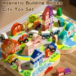 Kids Pcs City Construction Stacking Creative Preschool Education with Trains Cranes More - Educational Toys for Boys and Girls