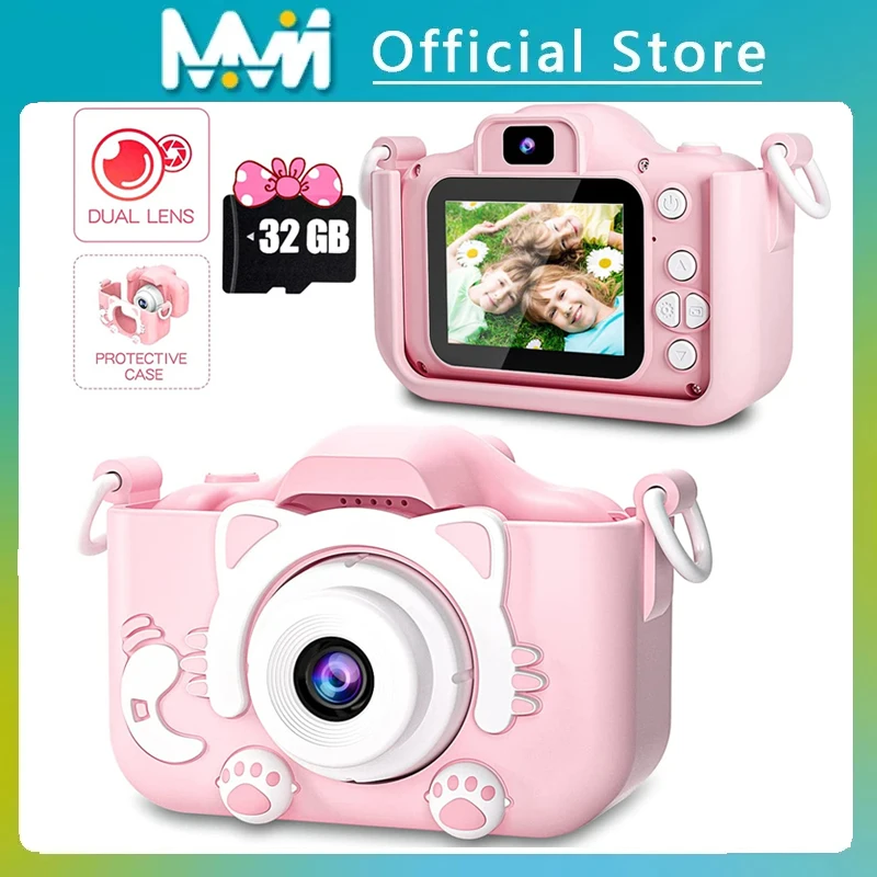 kf-S9fa4bc833c3a41ac9b4d9ccc186c7a58W Super Cute Children Camera 1080P HD Toddler Digital Video Camera 2.0-inch Kids Camera with Silicone Cases Toys for Christmas - Image 1
