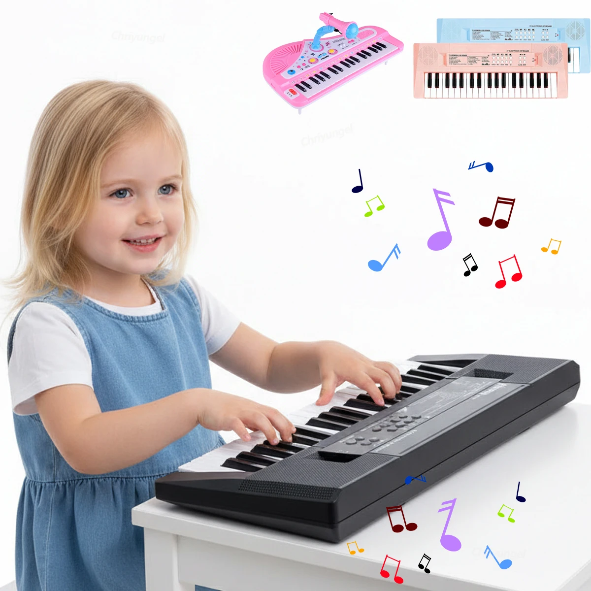 kf-Sa95360ad2a5948868b55ffec8ee804ddx 37 Keys Kids Electronic Piano Organ keyboard with Microphone Education Toys Musical Instrument Children Boy Girl Gifts - Image 1