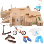 DIY Finger Skateboard Deck Ramp Set Pro Fingerboard Mini Skatepark Kit Mini Stunt Finger Board Skate Training for Kids Gifts